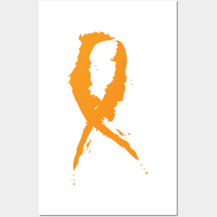 Orange Awareness Ribbon Posters and Art